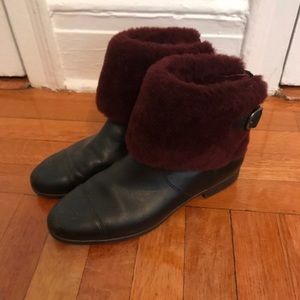 Shearling Cuff Ugg leather booties